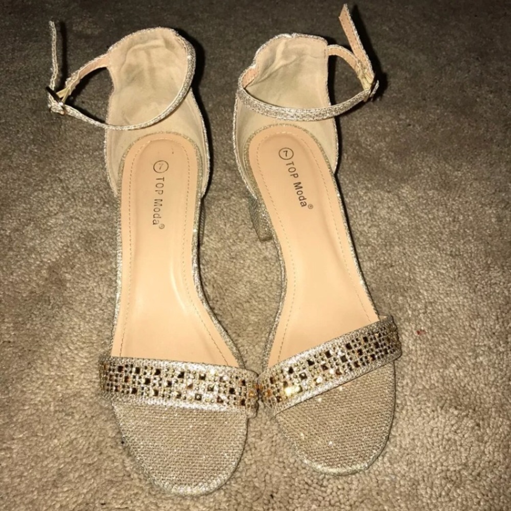 Gold Glitter Heels